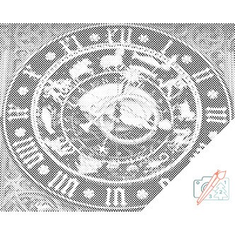 Mal med Prikker - Alle stjernetegn - Opspændt på ramme - 40 x 30 cm