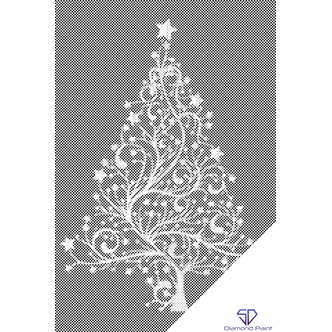 Mal med Prikker - Stjerneklædt juletræ - Opspændt på ramme - 40 x 60 cm