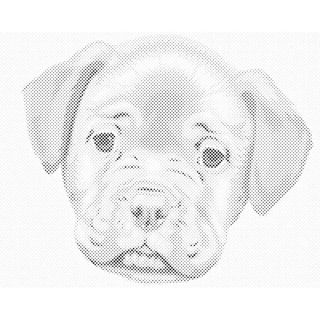Mal med Prikker - Trist hundehvalp - Uden ramme - 50 x 40 cm