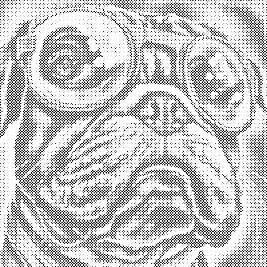 Mal med Prikker - Hund med solbriller 2 - Uden ramme - 80 x 80 cm