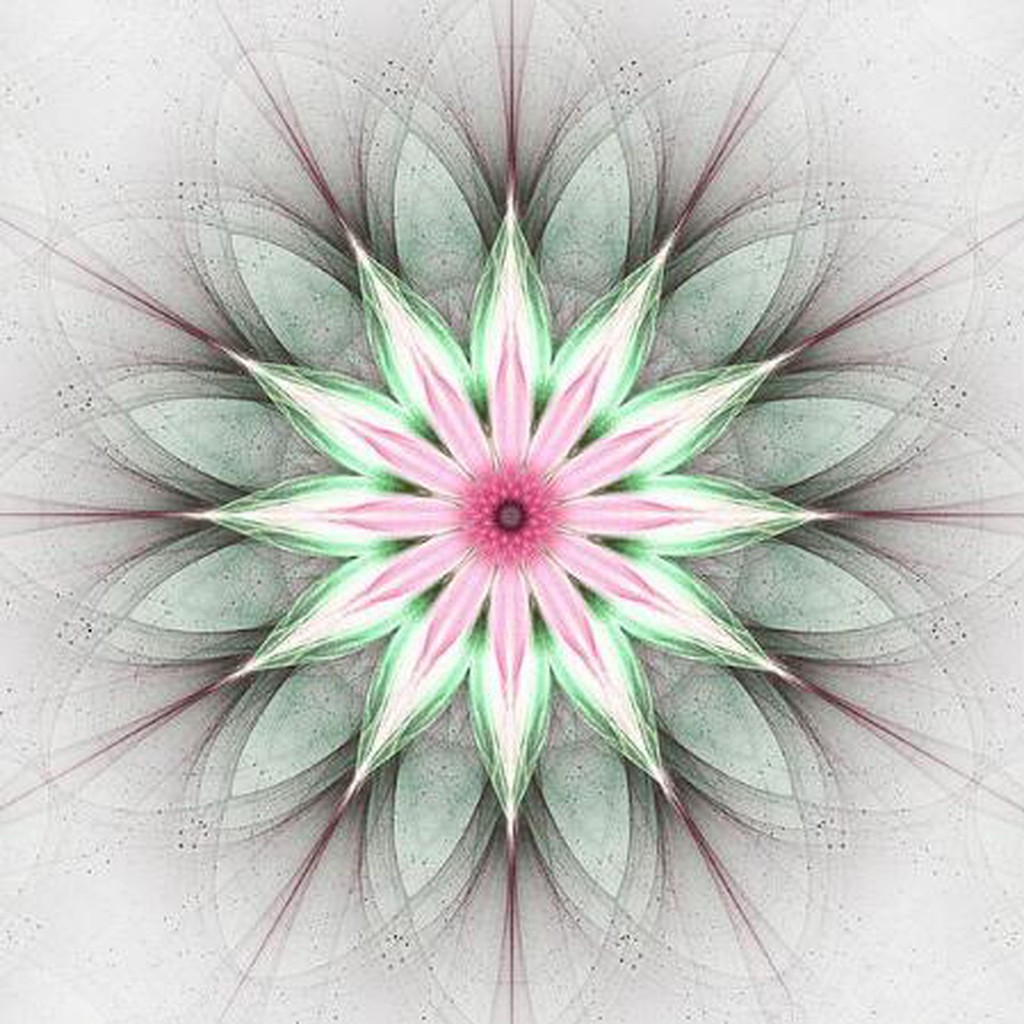 Mandala 11 - Runde sten - 40 x 40 cm - Lærred, sten, pen, bakke, gele