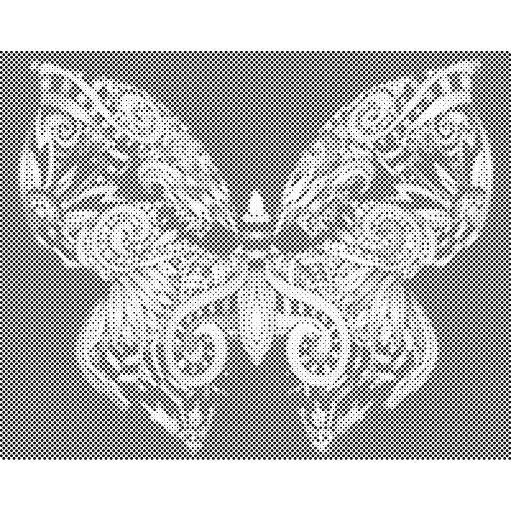 Mal med Prikker - Sommerfugl mandala - Uden ramme - 100 x 80 cm