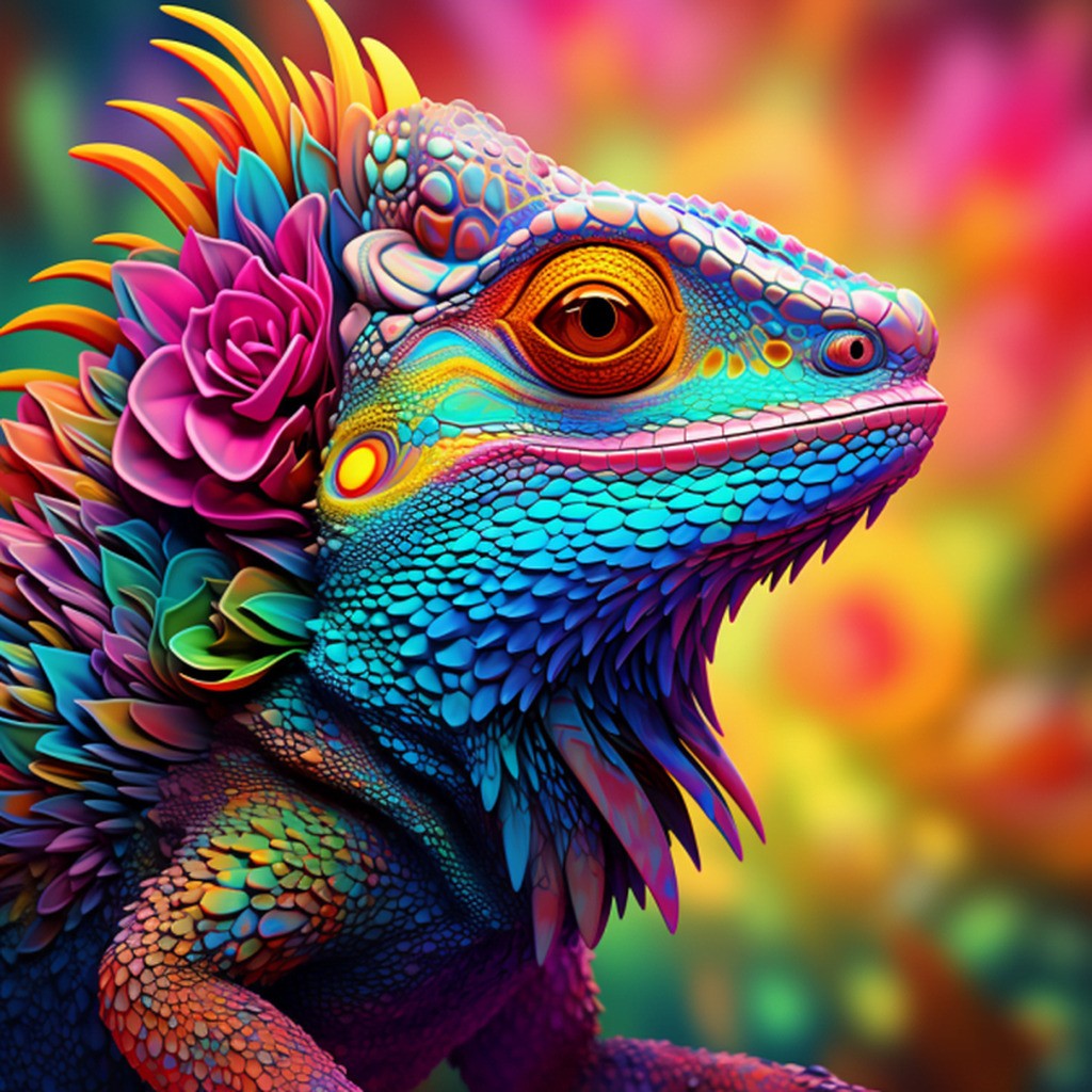 Farverigt firben - Premium - Firkantede sten - 50 x 50 cm - med-saml-selv-ramme - Lærred, sten, pen, bakke, gele, poser til stenene