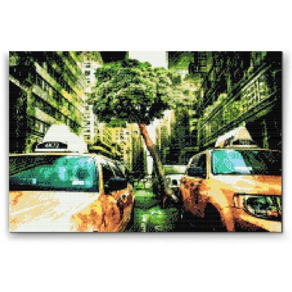 Jordens undergang - Premium - Firkantede sten - 80 x 60 cm - Lærred, sten, pen, bakke, gele, poser til stenene - Opspændt på ramme