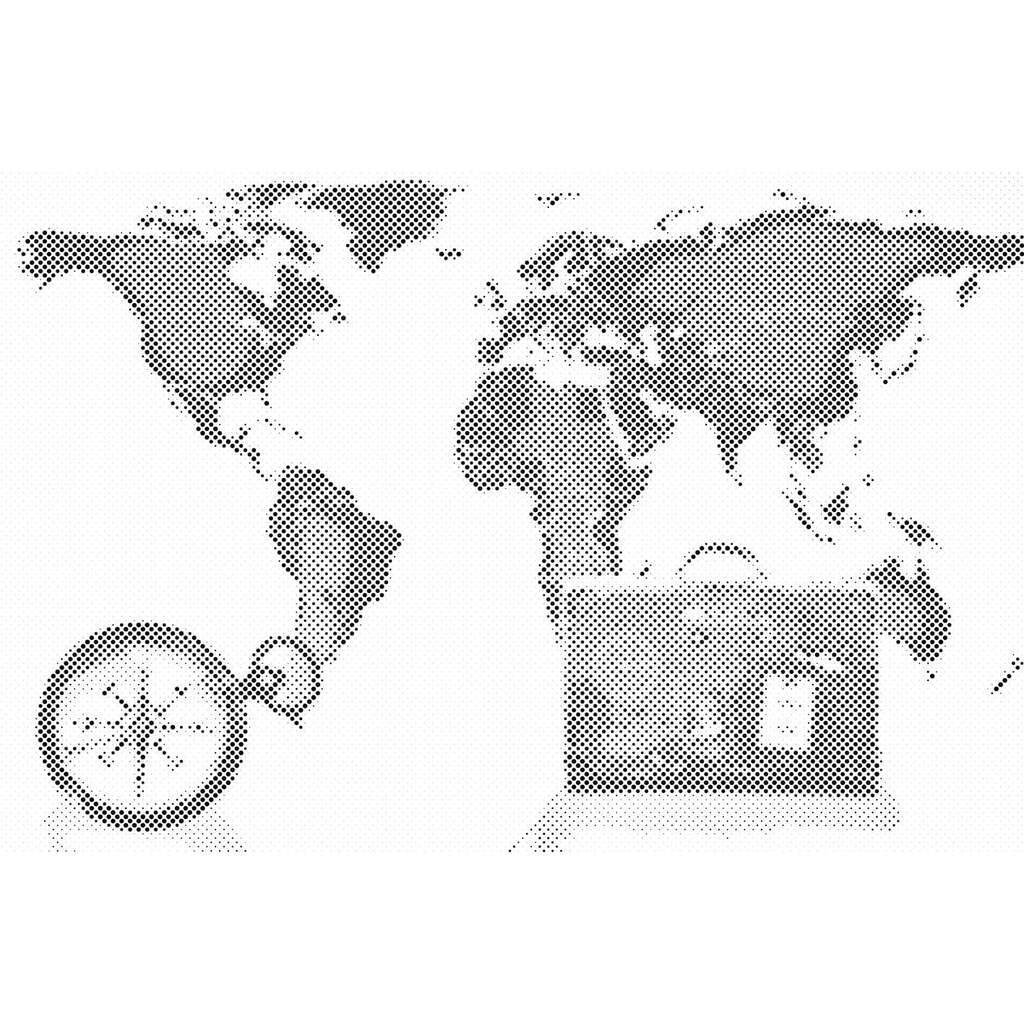 Mal med Prikker - Verdenskort 2 - Opspændt på ramme - 60 x 40 cm