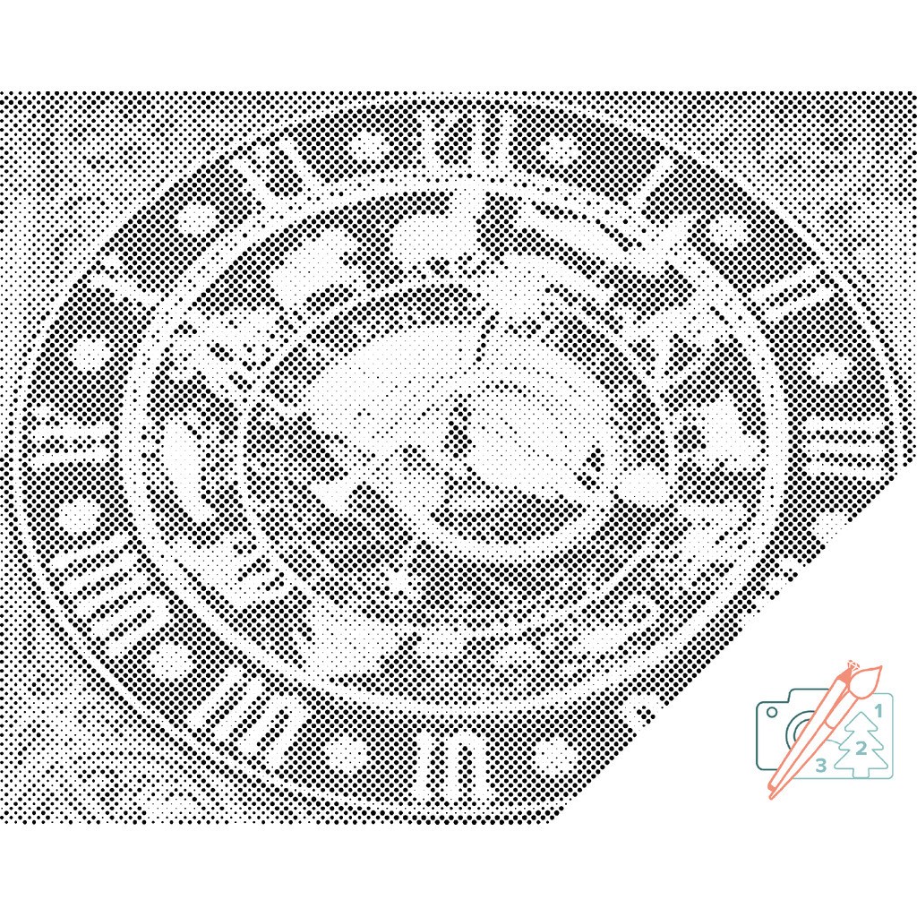 Mal med Prikker - Alle stjernetegn - Opspændt på ramme - 50 x 40 cm