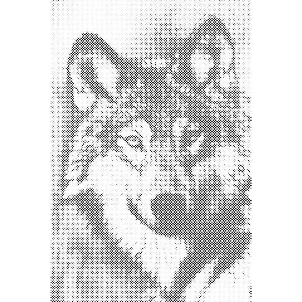 Mal med Prikker - Ulv - Uden ramme - 60 x 80 cm