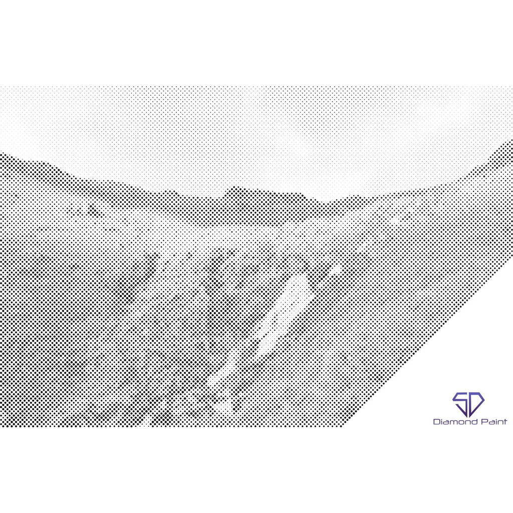 Mal med Prikker - Lake District, England 2 - Opspændt på ramme - 60 x 40 cm