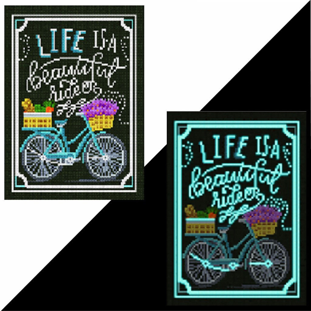 Life is a beautiful ride med selvlysende diamanter