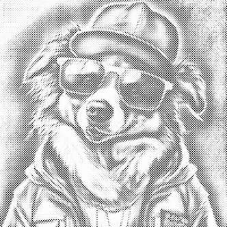 Mal med Prikker - Hund med solbriller 3 - Uden ramme - 50 x 50 cm