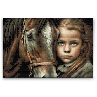 Et tæt venskab - Premium - Runde sten - 80 x 60 cm - Lærred, sten, pen, bakke, gele, poser til stenene - Uden ramme