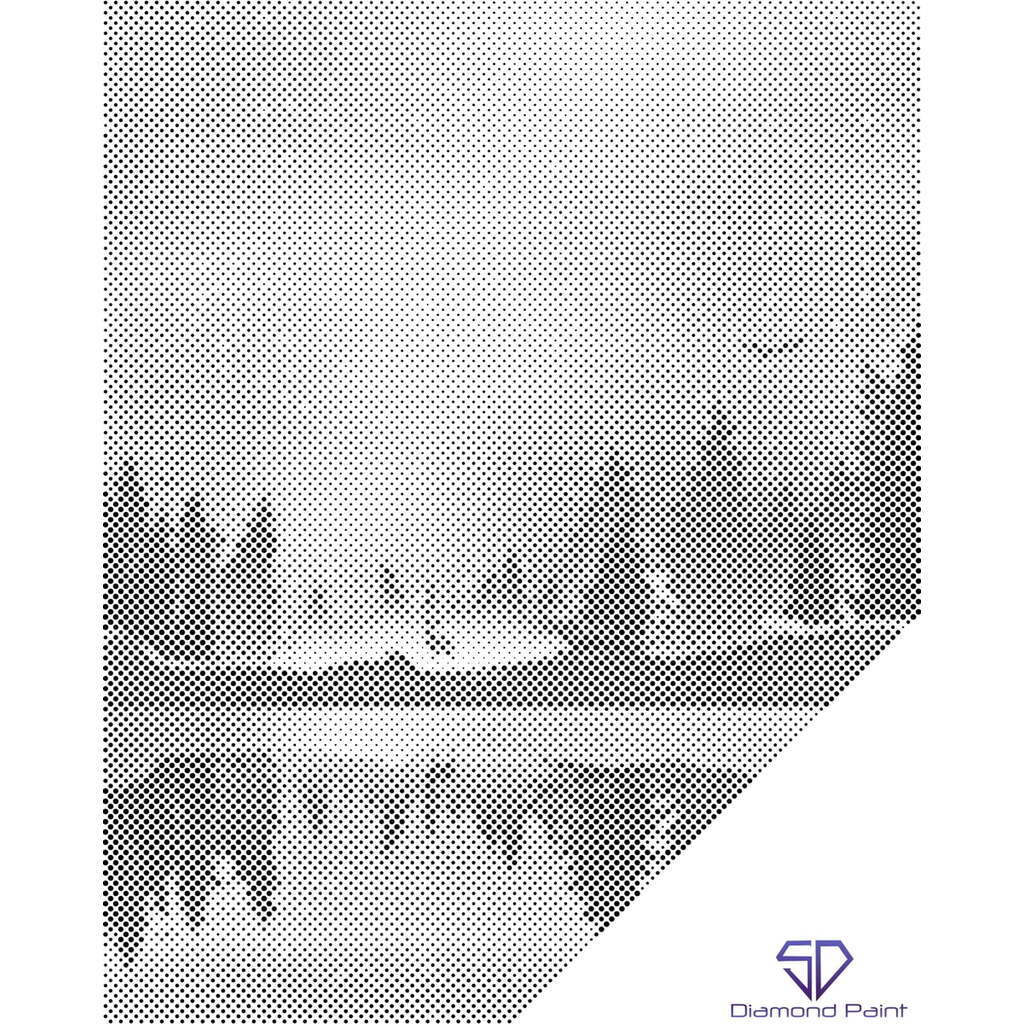 Mal med Prikker - Vinterlandskab - Uden ramme - 40 x 50 cm