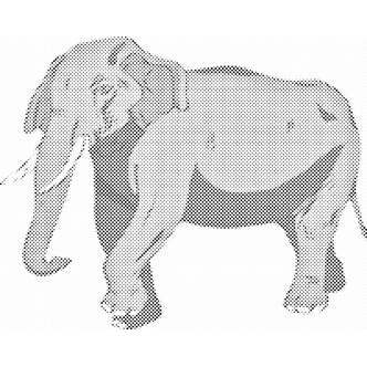 Mal med Prikker - Stor elefant - Uden ramme - 100 x 80 cm