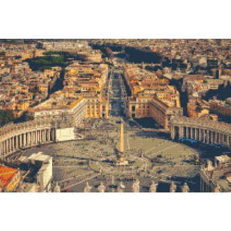 Peterspladsen - Premium - Firkantede sten - 120 x 80 cm - Lærred, sten, pen, bakke, gele, poser til stenene - med-saml-selv-ramme