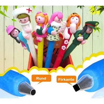 Pen med tegneseriefigur - Runde sten