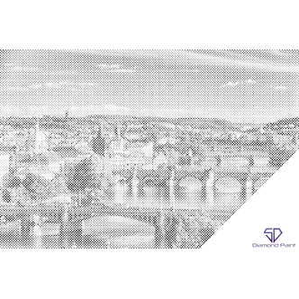 Mal med Prikker - Udsigt over Prag - Opspændt på ramme - 120 x 80 cm