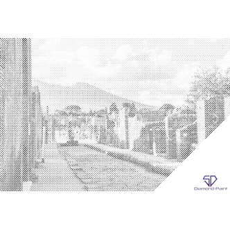 Mal med Prikker - Pompeii, Italien - Opspændt på ramme - 80 x 60 cm
