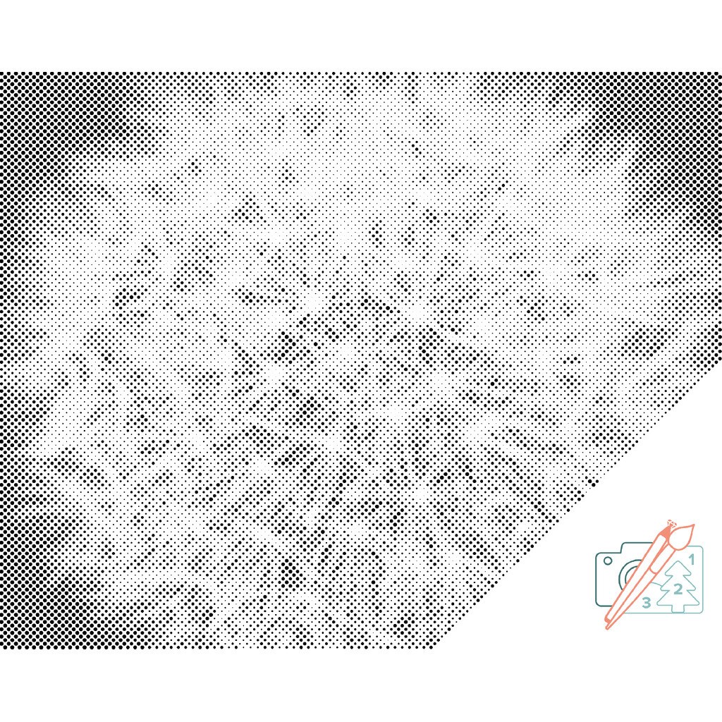 Mal med Prikker - Mælkebøtte - Opspændt på ramme - 100 x 80 cm