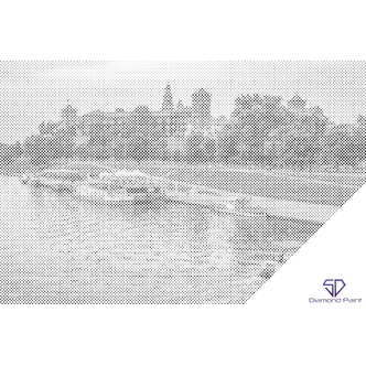 Mal med Prikker - Wawel, Krakow, Polen - Opspændt på ramme - 120 x 80 cm