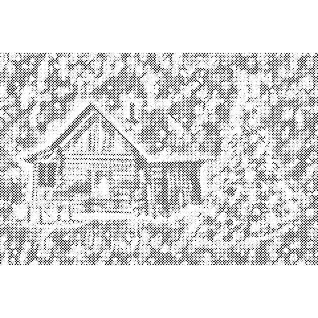 Mal med Prikker - Eventyrhus - Uden ramme - 80 x 60 cm