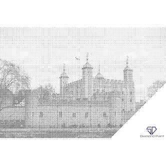 Mal med Prikker - Tower of London, England - Opspændt på ramme - 80 x 60 cm