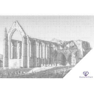 Mal med Prikker - Bolton Priory Kirke i England - Uden ramme - 60 x 40 cm