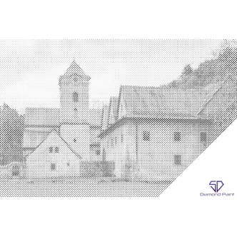 Mal med Prikker - Det røde kloster, Slovakiet - Opspændt på ramme - 60 x 40 cm