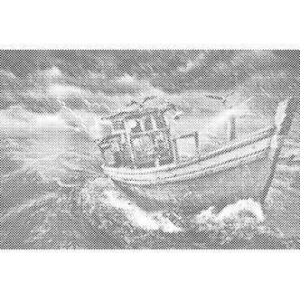 Mal med Prikker - Skib i storm 2 - Uden ramme - 60 x 40 cm