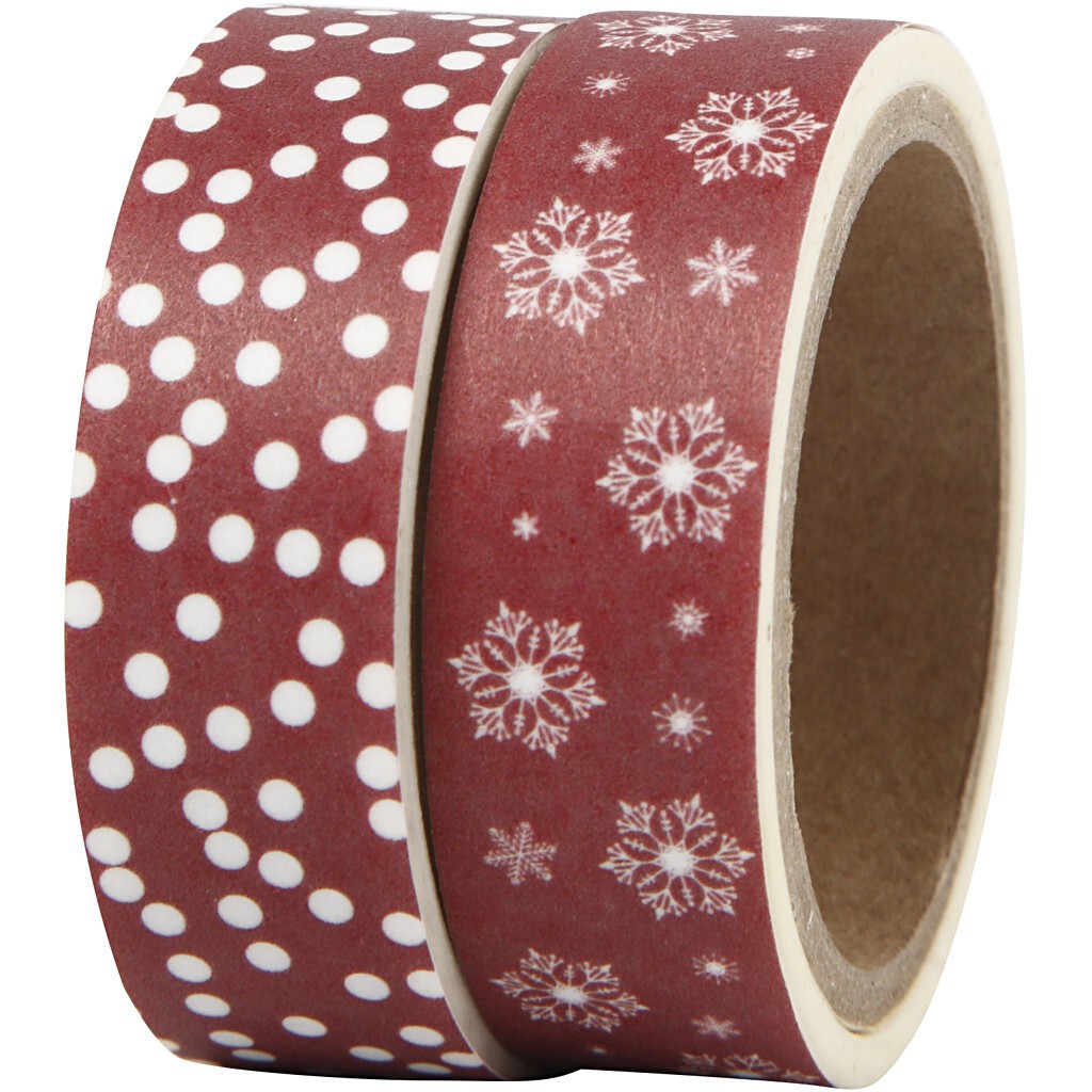 Washi-tape med iskrystaller og prikker