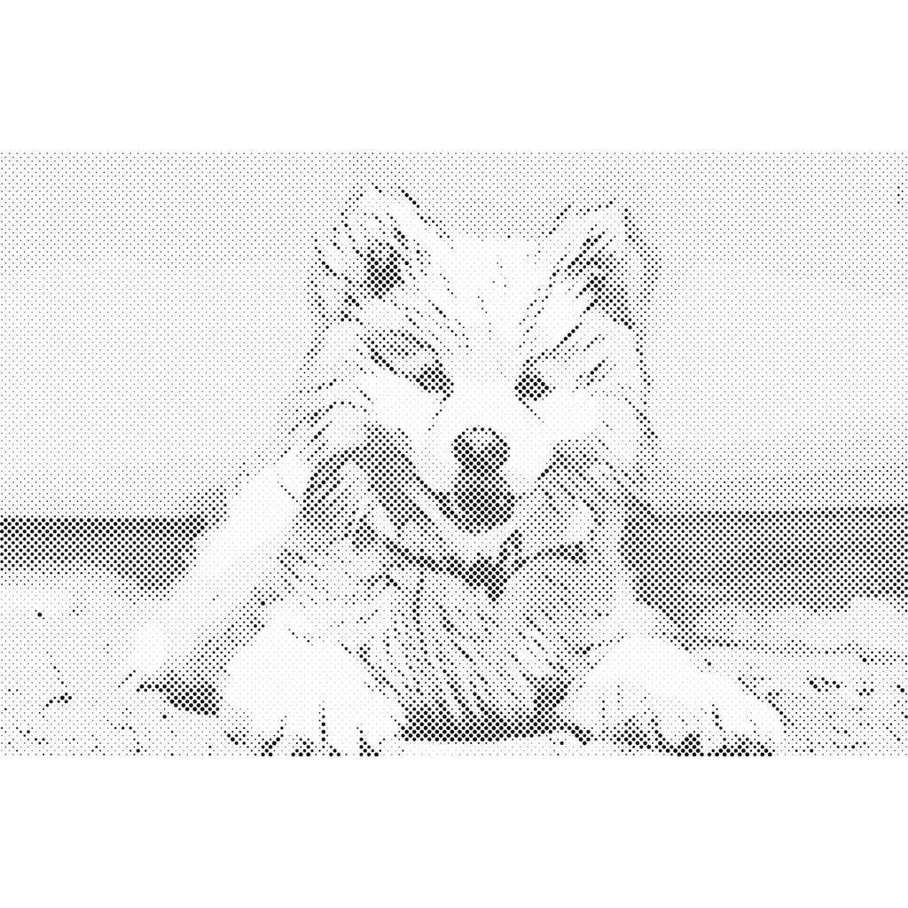 Mal med Prikker - Glad hund - Uden ramme - 60 x 40 cm