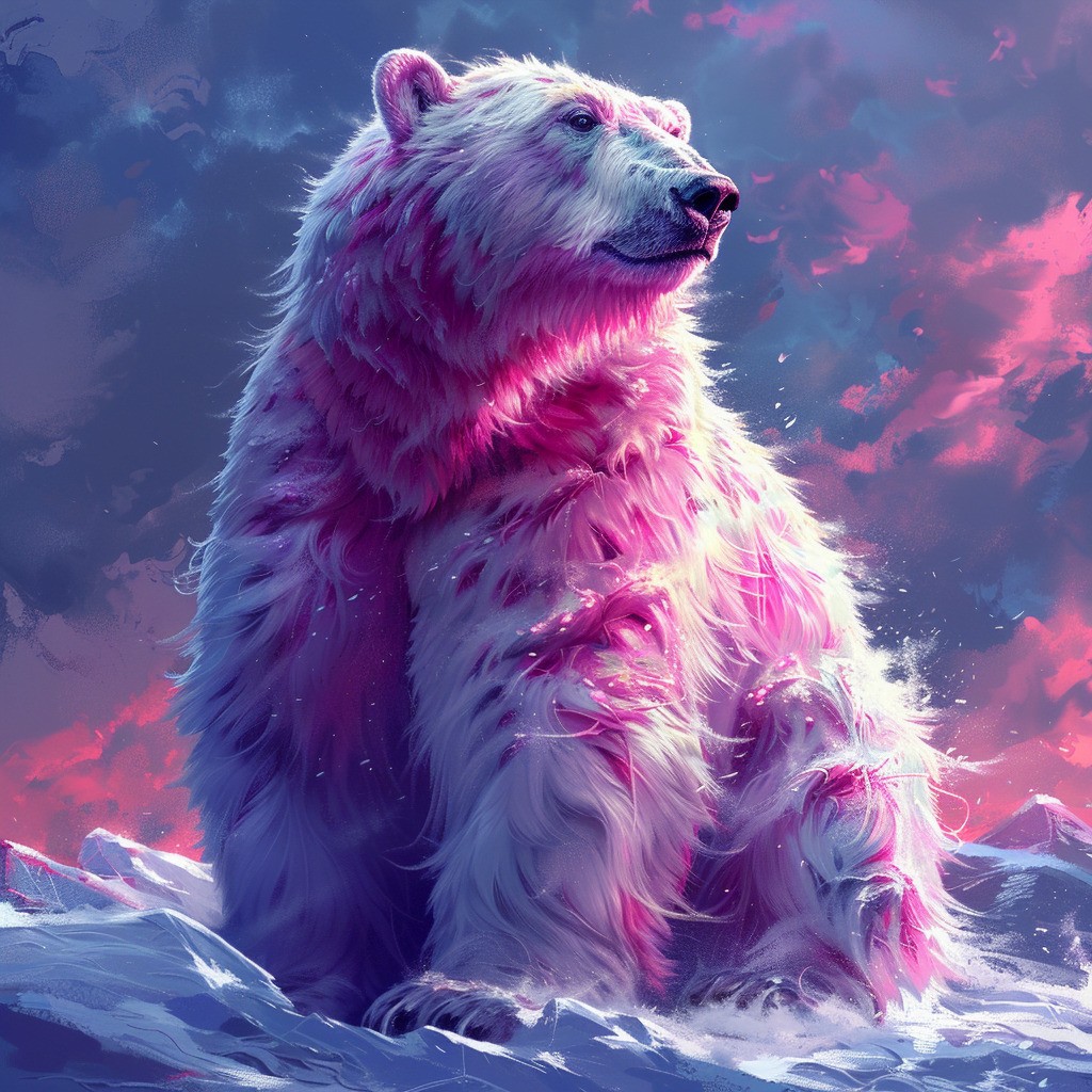 Farverig isbjørn - Premium - Firkantede sten - 50 x 50 cm - med-saml-selv-ramme - Lærred, sten, pen, bakke, gele, poser til stenene