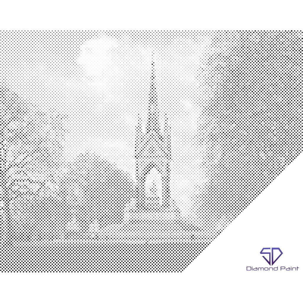 Mal med Prikker - Hyde Park, London - Opspændt på ramme - 80 x 100 cm