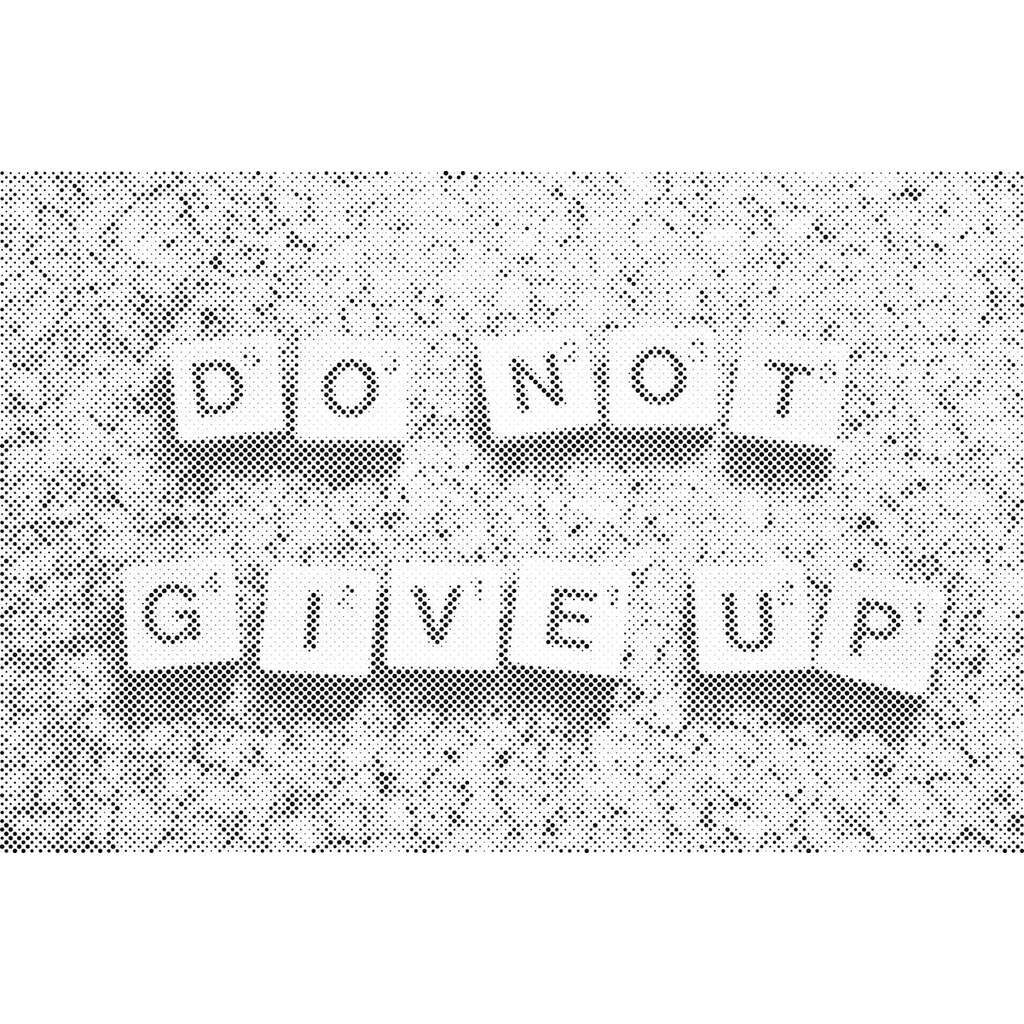 Mal med Prikker - Do not give up - Opspændt på ramme - 80 x 60 cm