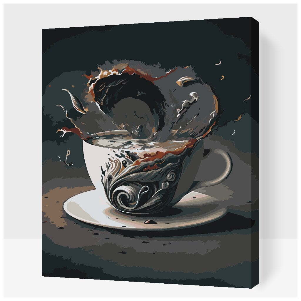 Kaffe tsunami- Paint by Numbers Premium - 60 x 80 cm - med-saml-selv-ramme