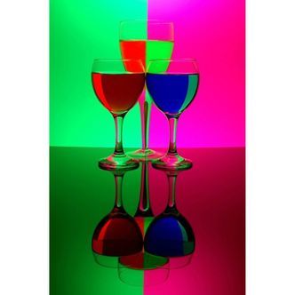 3 farverige glas - Firkantede sten - 40 x 60 cm - Lærred, sten, pen, bakke, gele
