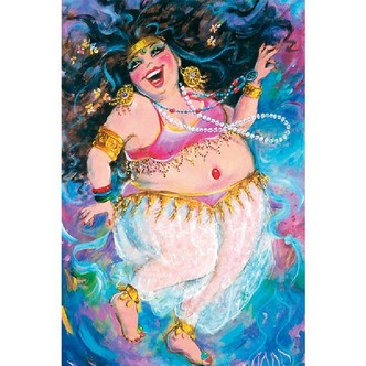 Mavedanser - Runde sten - 40 x 60 cm - Lærred, sten, pen, bakke, gele, poser til stenene