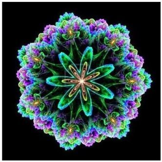 Mandala 9 - Firkantede sten - 40 x 40 cm - Lærred, sten, pen, bakke, gele