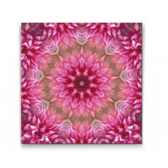 Mandala 9 - Premium - Firkantede sten - 80 x 80 cm - Med saml-selv-ramme - Lærred, sten, pen, bakke, gele, poser til stenene