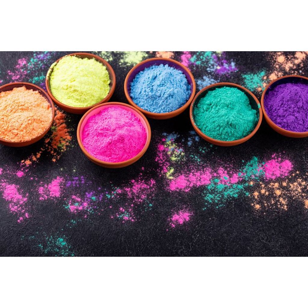 Farverigt pulver - Premium - Runde sten - 80 x 60 cm - Lærred, sten, pen, bakke, gele, poser til stenene - Uden ramme
