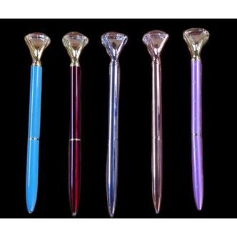 Pen med stor diamant - ensfarvet - Bronze