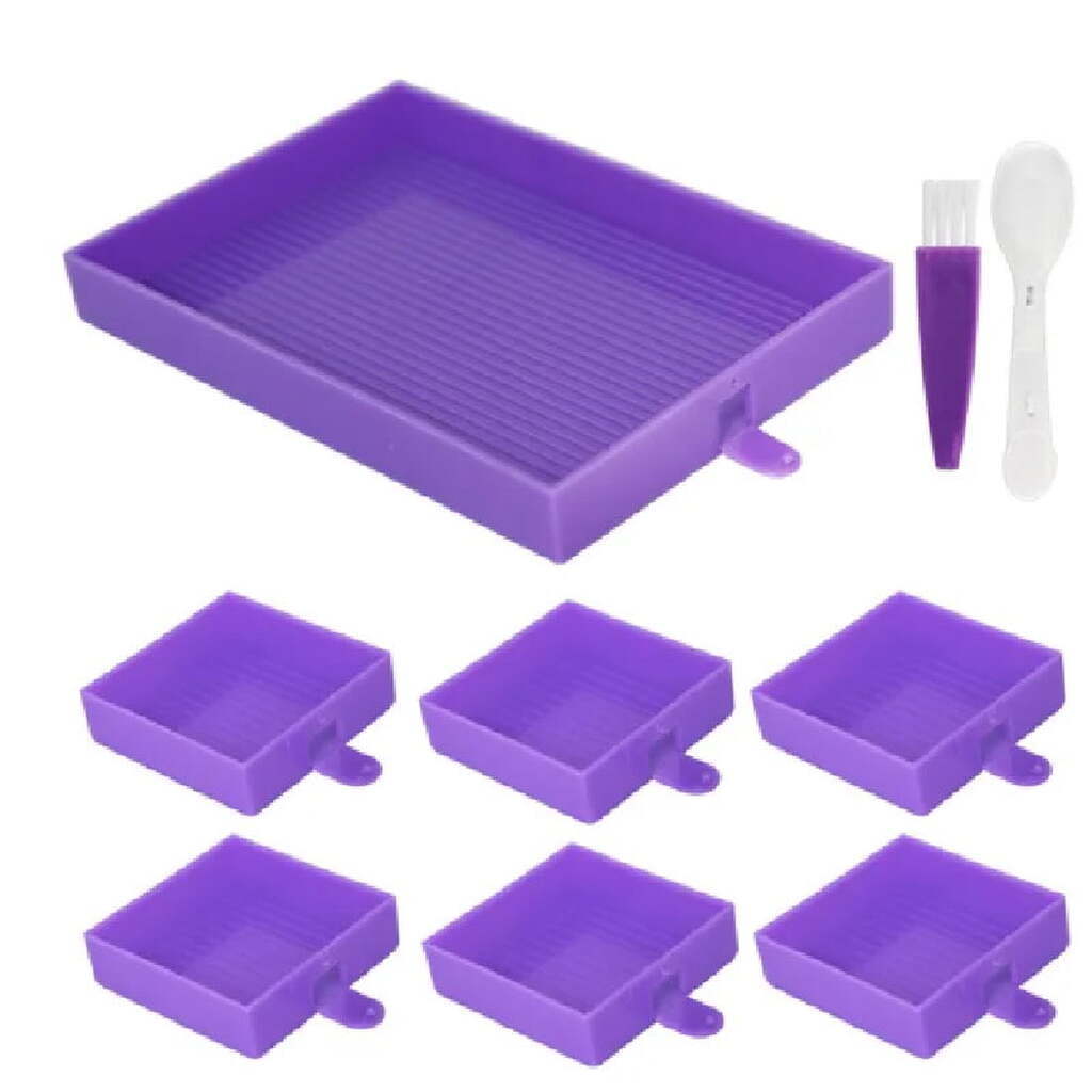 Firkantet bakke med 6 små bakker og hældetud - Lilla