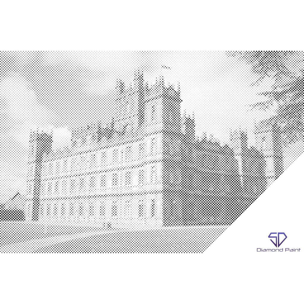 Mal med Prikker - Westminster Abbey, England - Uden ramme - 80 x 60 cm