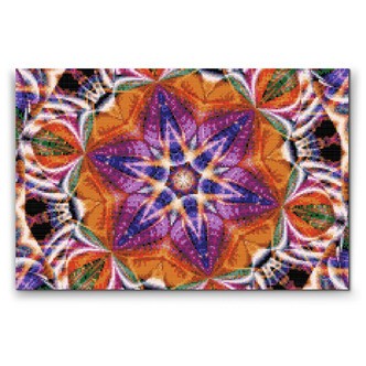 Mandala 15 - Premium - Firkantede sten - 120 x 80 cm - Lærred, sten, pen, bakke, gele, poser til stenene - med-saml-selv-ramme