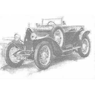 Mal med Prikker - Bugatti - Opspændt på ramme - 60 x 40 cm
