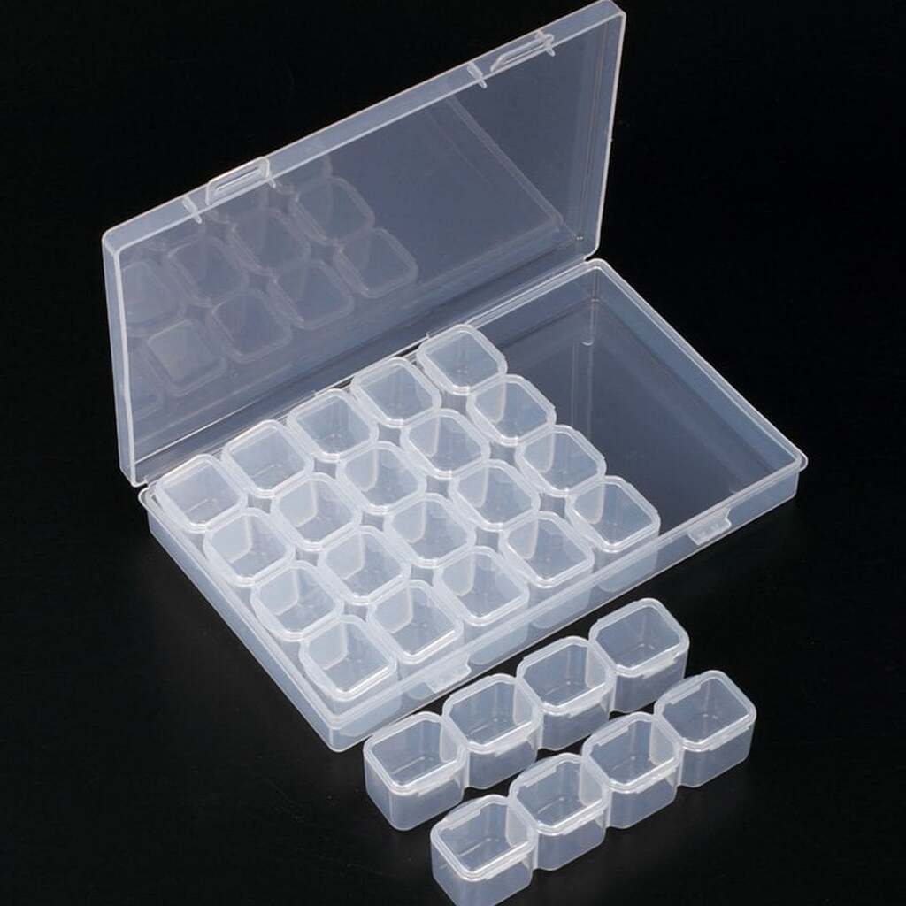 Opbevaringsboks med 28 rum - 10 stk.