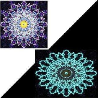 Mandala 4 med selvlysende diamanter