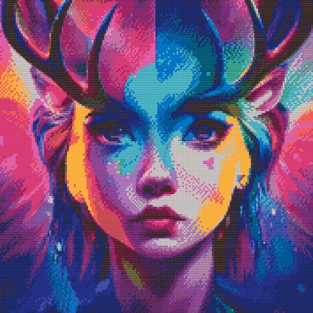 Dyrebeskytter - Premium - Firkantede sten - 80 x 80 cm - med-saml-selv-ramme - Lærred, sten, pen, bakke, gele, poser til stenene