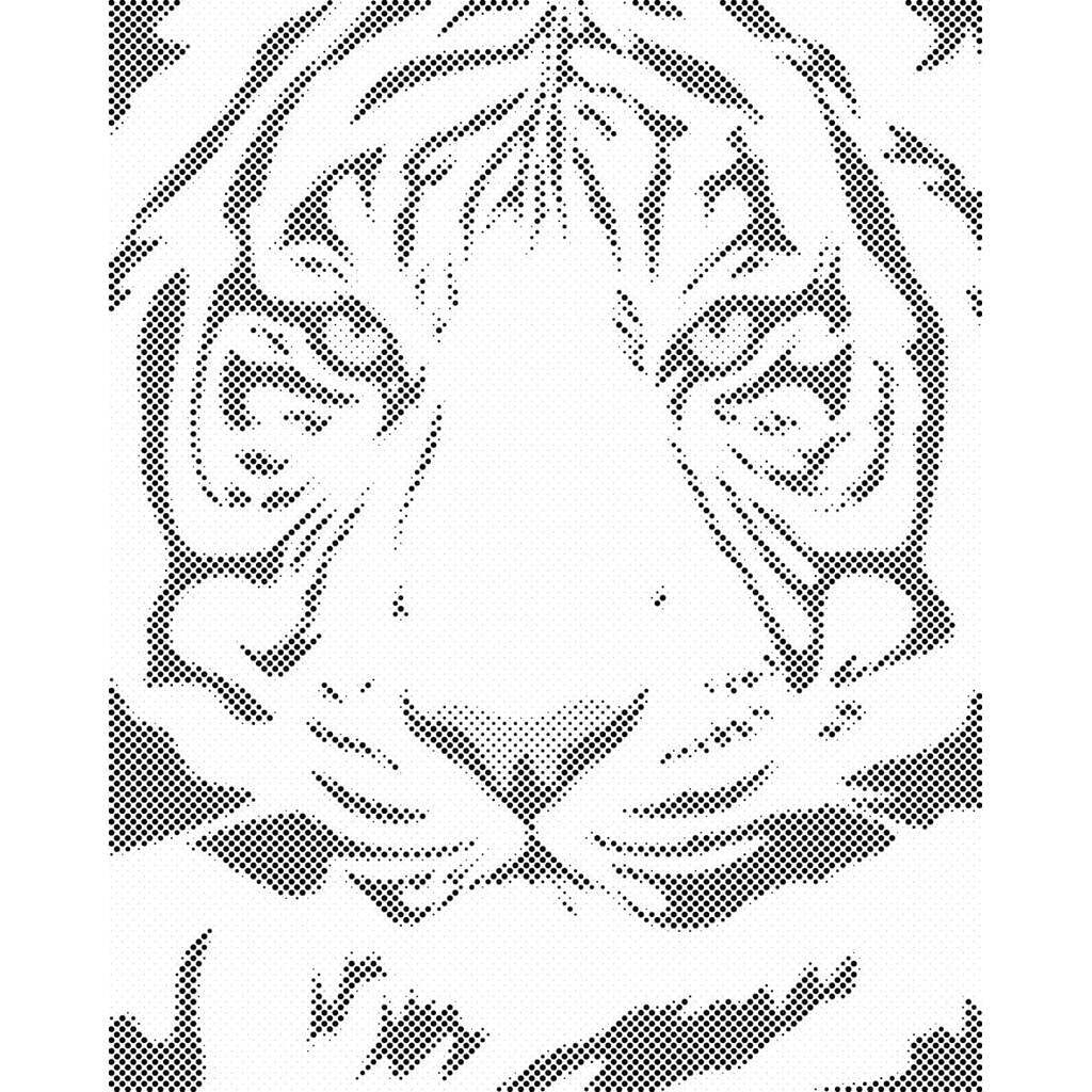 Mal med Prikker - Majestætisk tiger - Uden ramme - 80 x 100 cm