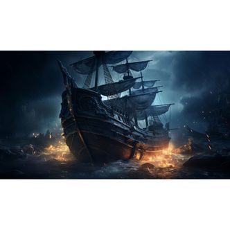 Piratskib - Premium - Firkantede sten - 120 x 80 cm - Lærred, sten, pen, bakke, gele, poser til stenene - Uden ramme