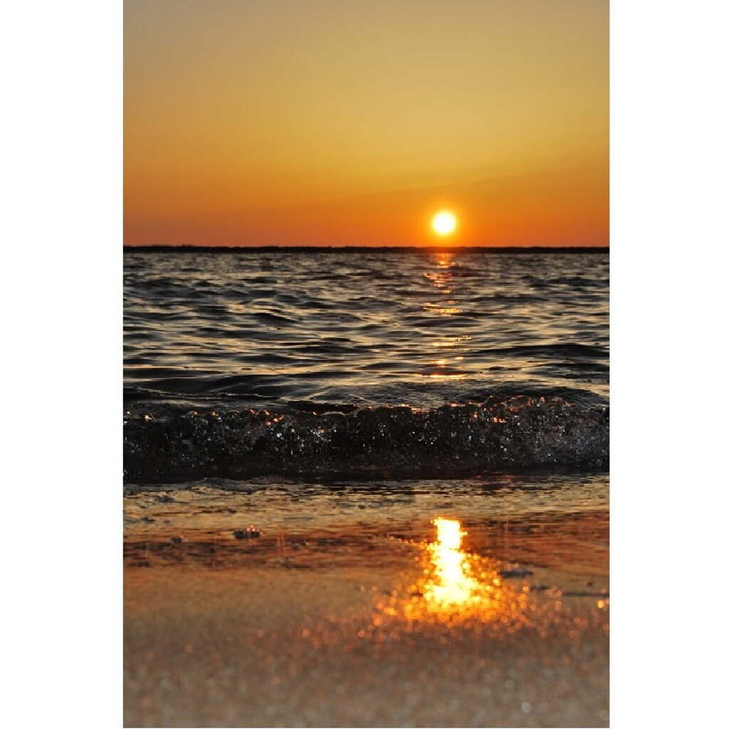Strand med solnedgang - Firkantede sten - 40 x 60 cm - Lærred, sten, pen, bakke, gele, poser til stenene